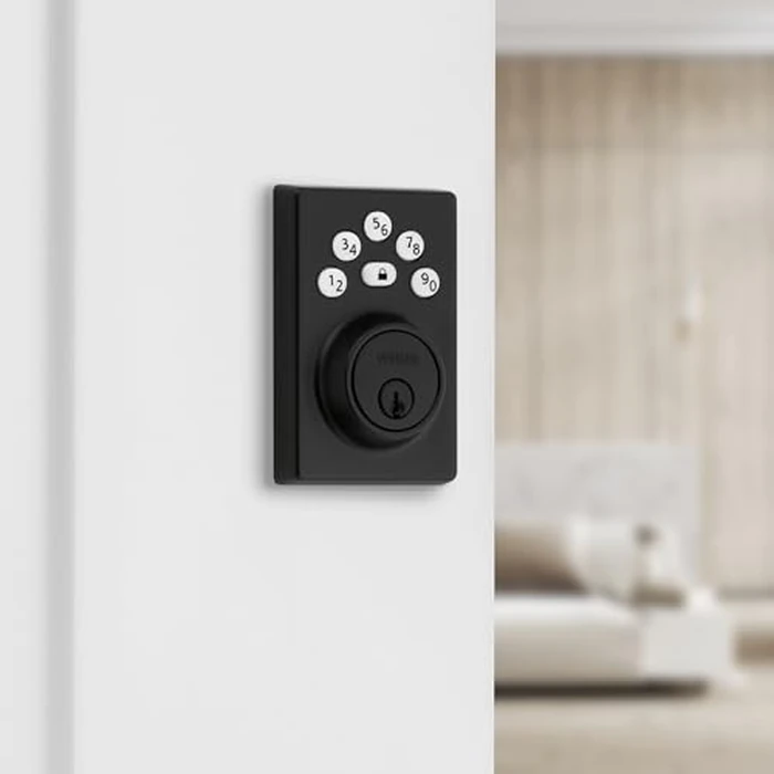 Weiser Elements Matte Black Keyless Entry Door Lock/Deadbolt Lock, 5-Button Keypad Door Lock with Auto Lock and 12-Month Battery Life, Electronic Door Locks for Front Door, Modern Home Décor by Weiser - Image 9