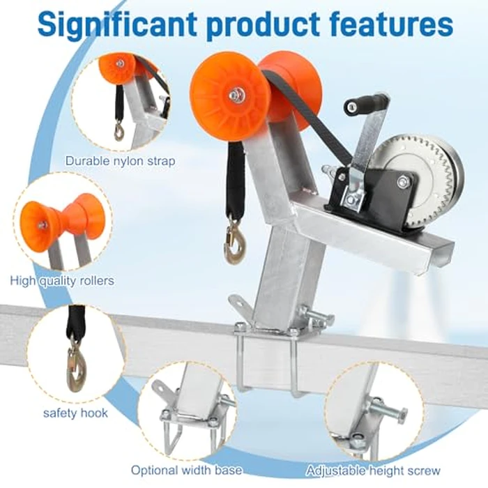 BeesMith Boat Trailer Winch Stand 1200LB with Roller, Winch Post for 2-2.7 Inch Square Tubing Trailer,Adjustable Height Winch Mount with Galvanized Steel, U-Bolt Secure Fit for Fishing Boat Speedboat by BeesMith - Image 5