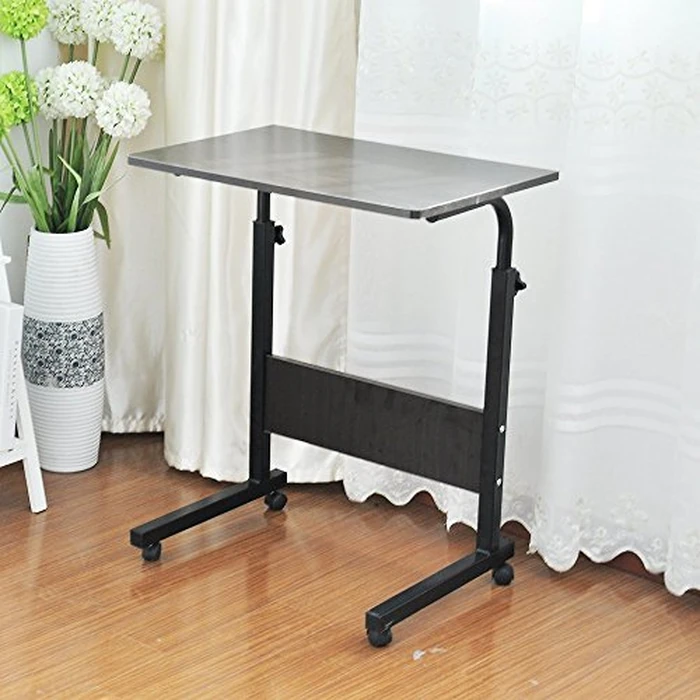 SogesGame End Table Height Adjustable Laptop Table, Portable Desk Cart Tray Mobile Side Table Sofa Table, Snack Table Industrial C Table for Coffee Snack Sofa,Black,05#1-60BK-S8-CA by SogesGame - Image 5