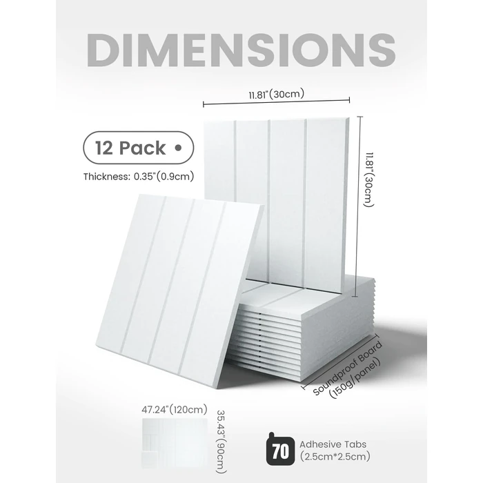 Large Felt Bulletin Board 48" x 36" Cork Board Alternative-12 Pack with 70 Safe Removable Adhesive Tabs, Cork Boards for Walls for Home Office Classroom Pin Board-Cold White by Fluxynara - Used - Very Good condition