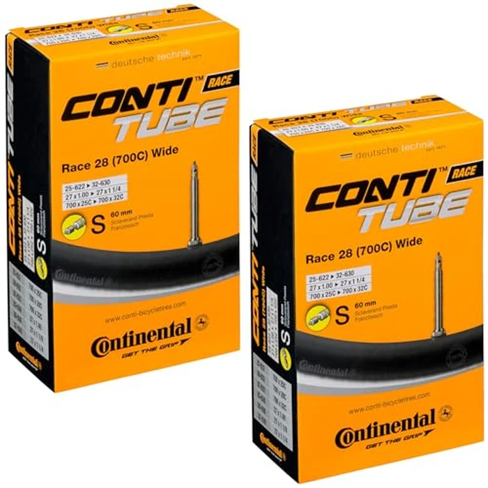 Continental Race 28" Wide 700x25-32c Inner Tubes - 60mm Presta Valve (Pack of 2 w/Conti Sticker) by Continental - Used - Like New condition - US$19.99