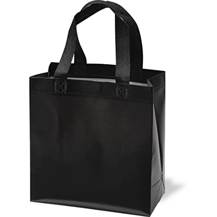 Merangue Reusable Bulk Shopping Bags, Laminated, Foldable Grocery Bags, Black, Small, 25 Pack by Merangue - Used - Good condition - CA$11.44