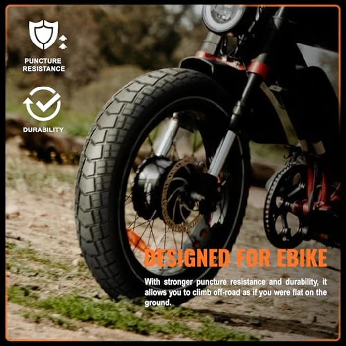 WINFAVO Fat Tire for Electric Bike: 20x4.0 Inch Puncture Protection Folding Replacement E-Bike Tire, All-Terrain Wear-Resistant Snow & Mountain Bicycle Tire for Street/Trail/Off-Road Riding by WINFAVO - Image 4