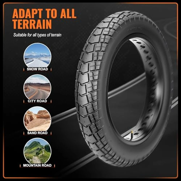 WINFAVO Fat Tire for Electric Bike: 20x4.0 Inch Puncture Protection Folding Replacement E-Bike Tire, All-Terrain Wear-Resistant Snow & Mountain Bicycle Tire for Street/Trail/Off-Road Riding by WINFAVO - Image 5