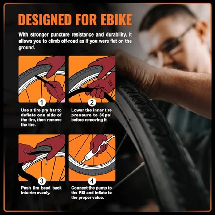 WINFAVO Fat Tire for Electric Bike: 20x4.0 Inch Puncture Protection Folding Replacement E-Bike Tire, All-Terrain Wear-Resistant Snow & Mountain Bicycle Tire for Street/Trail/Off-Road Riding by WINFAVO - Image 6