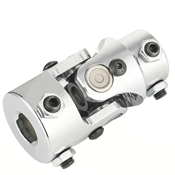 1" DD X 3/4" DD Steering U Joint Shaft Column Universal Coupling, Powder Coated Universal Steering Shaft Coupler Chrome Steel, 1" DD to 3/4" DD Single Steering Shaft Joint by Accsoe - Image 1