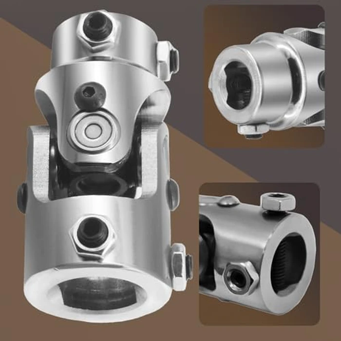1" DD X 3/4" DD Steering U Joint Shaft Column Universal Coupling, Powder Coated Universal Steering Shaft Coupler Chrome Steel, 1" DD to 3/4" DD Single Steering Shaft Joint by Accsoe - Image 4