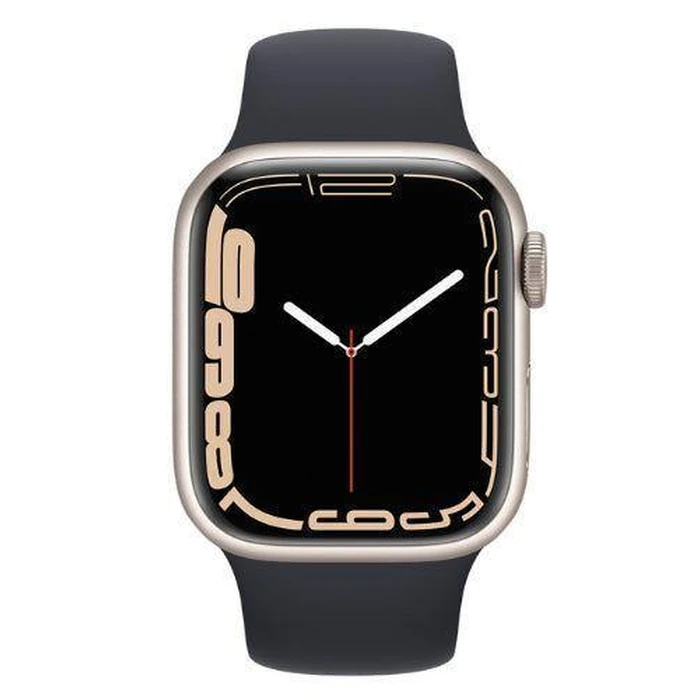 Apple Watch Series 7 (GPS) - 32GB - 41mm - Starlight Aluminum Case with Midnight Rubber Sport Band by Apple - Refurbished - Good condition - US$153.99