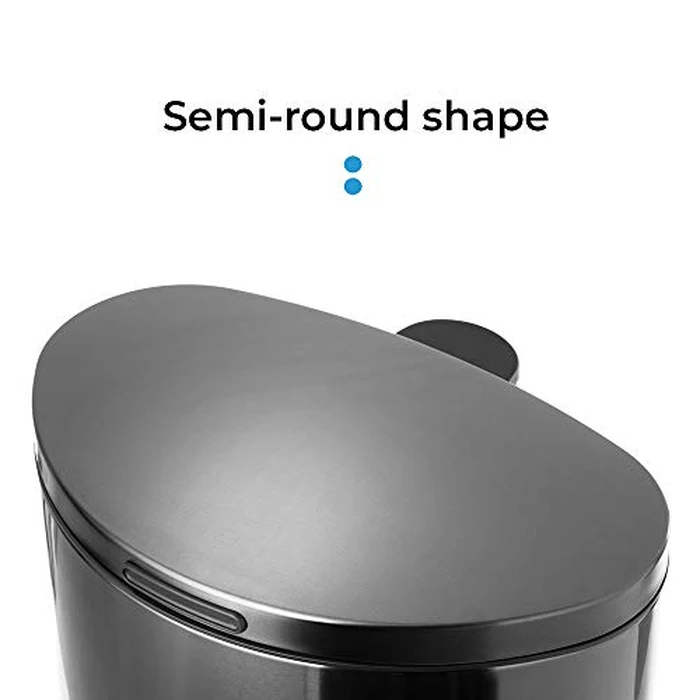 Home Zone Living 12 Gallon Semi-Round Kitchen Trash Can with Soft Close Lid, Step Pedal, Bag Tuck Band, and Removable Liner, Black by Home Zone Living - Image 3