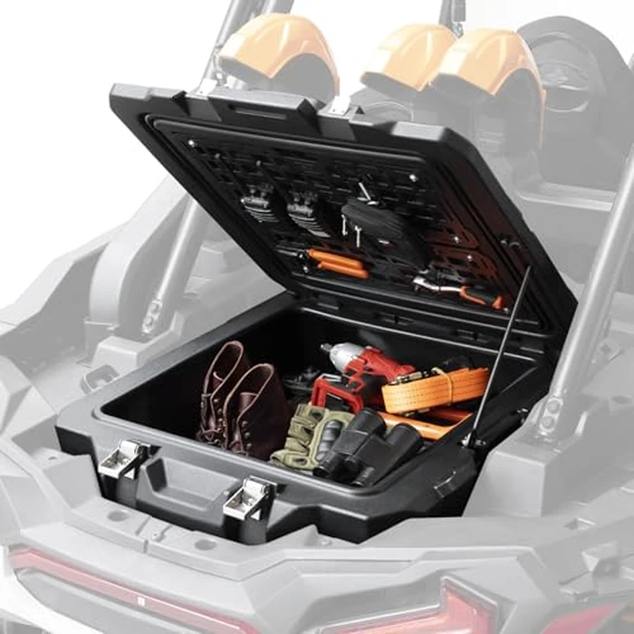 KEMIMOTO 100L UTV Cargo Box Cargo Bed Storage Box Compatible with Polaris RZR XP 1000/4 2018-2023, RZR XP Turbo 2018-2021, RZR XP Turbo S 2018-2020 by KEMIMOTO - Used - Very Good condition