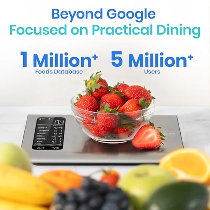 Etekcity Smart Food Kitchen Scale with Nutritional Calculator, Free App with 19 Nutrients Tracking, Calorie, Marco, Digital grams and ounces for weight loss, Premium Stainless Steel, 11lb by Etekcity - Image 5