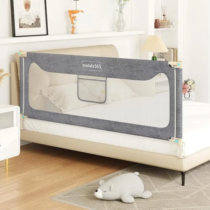 Bed Rails for Toddlers, Upgrade Baby Bed Rail Guard Height Adjustable Specially Designed for Twin, Full, Queen, King Size (1 Side:39"(L) x 27"(H)) by zefinot - Used - Like New condition