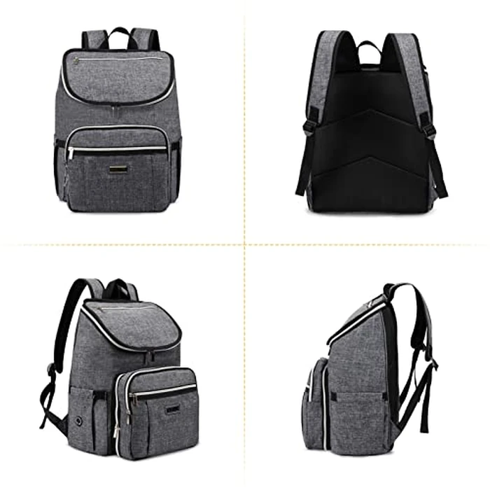 BAGLHER Travel Dog Backpack - Detachable Travel Dog Food Container for Pet Supplies Dog Gear Backpack,Dog Bag for Traveling with 2 Silicone Collapsible Bowls and 2 Food Baskets Grey by BAGLHER - Image 7