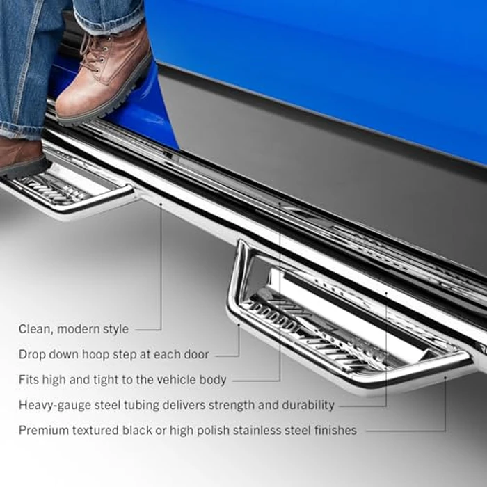 N-Fab Podium LG Steps for Toyota Tundra | Cab Length, Stainless Steel, Textured Black | HPT2282CC-TX | Fits 2022-2024 Toyota Tundra CrewMax, All Beds by n-FAB - Image 4