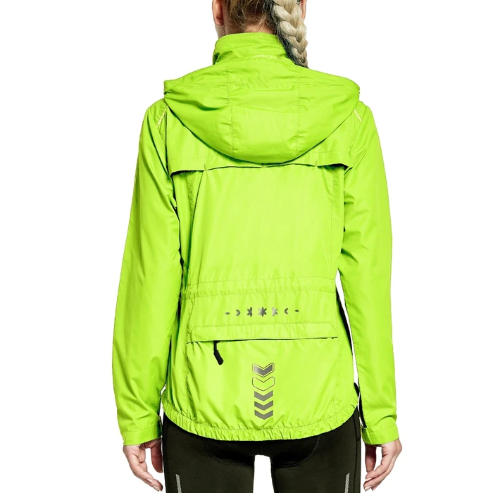 FitsT4 Sports Women's Cycling Running Jackets Lightweight Windproof Bike Windbreaker Reflective with Hood Fluorescent Yellow Size XL by FitsT4 Sports - Used - Like New condition