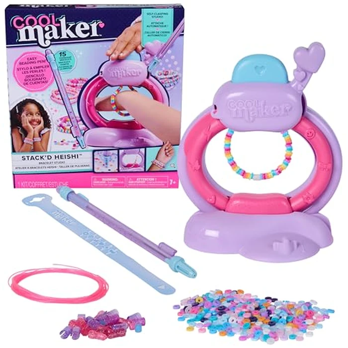 Cool Maker, Stack’d Heishi Studio Bracelet Making Kit with Easy Beading Pen & over 1200 Beads for Bracelets, Makes 15, Arts and Crafts Kids Toys for Girls Ages 7 and up by Cool MAKER - Used - Acceptable condition - CA$15.60