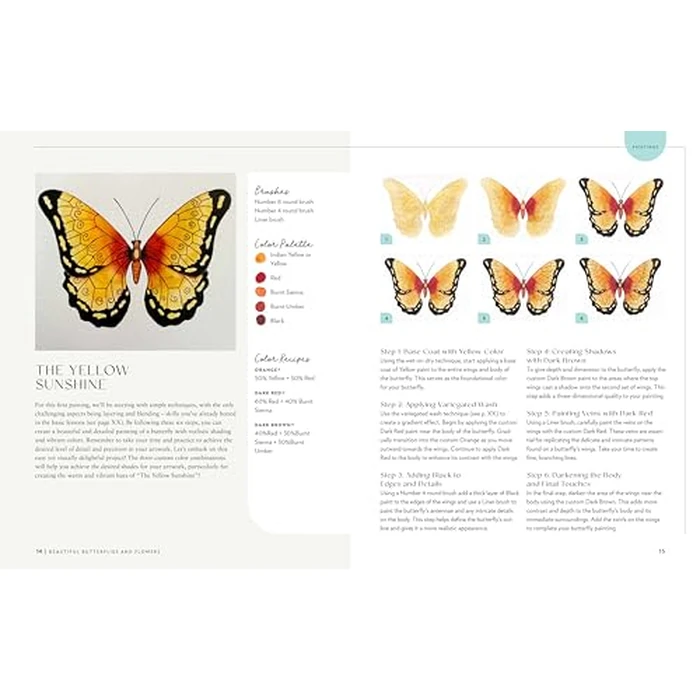 How to Paint Beautiful Butterflies and Flowers in Watercolor: 20 Step-by-Step No-Sketch Projects on Watercolor Paper by Walter Foster Publishing - Image 4