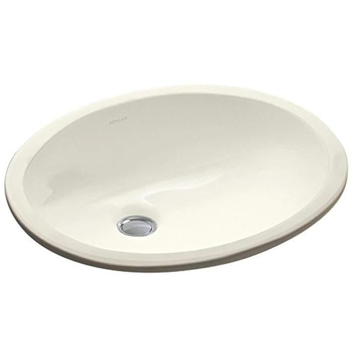 KOHLER K-2209-96 Caxton 17" Oval Undermount Bathroom Sink, Oval Basin, Overflow Drain, No Faucet Holes, Biscuit by Kohler - Image 4