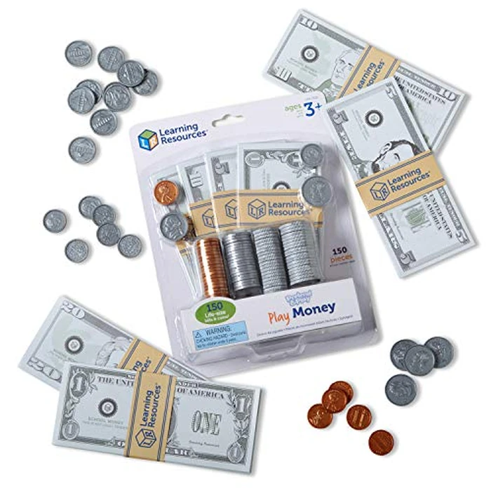 Learning Resources Pretend Play Money - Math Manipulatives For Kids, Kids Bank, Plastic Coins, Cash Register, Toddler , Homeschool Supplies, Fine Motor Skills, Teaching Set Manipulatives by Learning Resources - Used - Very Good condition - US$8.90