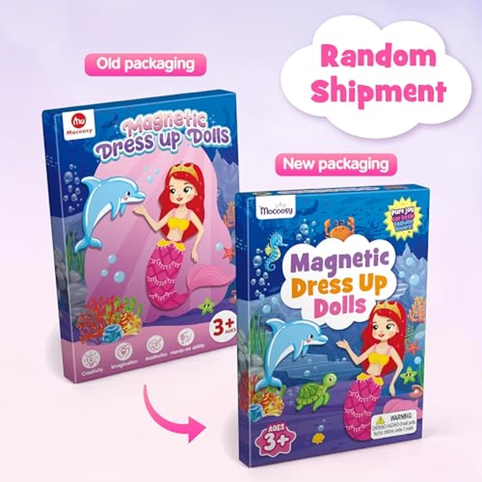 Mocoosy Magnetic Dress Up Dolls for Girls, Princess Mermaid Fairy Ballerina Magnet Doll Playset, Travel Game Airplane Car Road Trip Activity Essential Toy Birthday Gift for Toddler Girl Age 3 4 5 6 7 by Mocoosy - Image 8