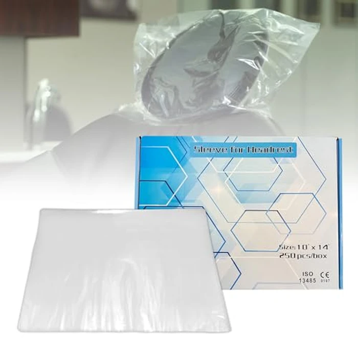 250 Pcs Dental Chair Headrest Covers, Orthodontics Cosmetic Clinic Chair Head Protector Sleeves, Disposable & Transparent, 14" Lx10 W by EDWERD - Used - Very Good condition - CA$25.91