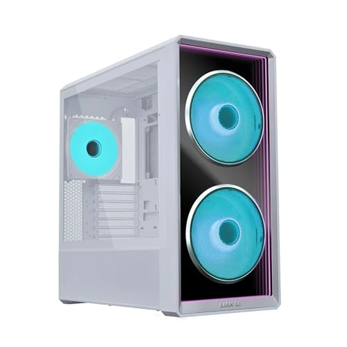 Lian Li LANCOOL 217 INF Infinity Mirror Computer Case, Mid-Tower ATX PC Case w/ 3 Pre-Installed Fans, 2x170mm ARGB Fans, 1x140mm, Front Mirror Glass Panel, Optimized Airflow - White (LANCOOL 217INFW) by Lian Li - Used - Like New condition