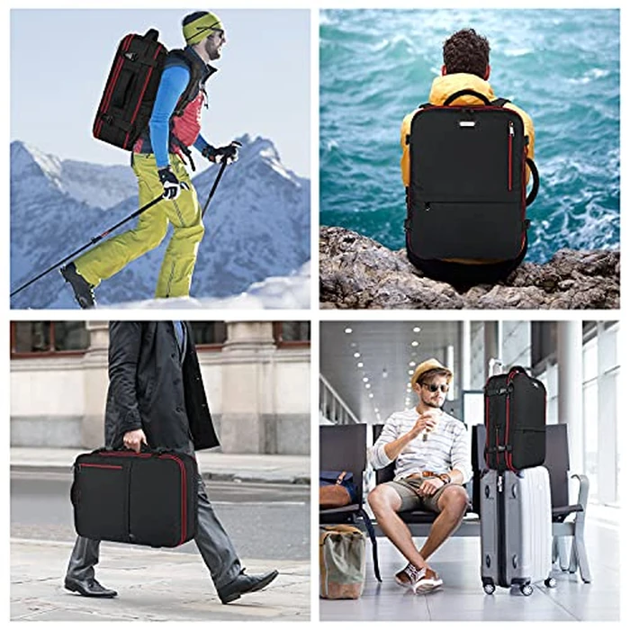 Mogplof Carry on Backpack, Airline Flight Approved Travel Backpack for Men, WOmen 40L Extra Large Expandable Water Resistant Backpack Lightweight Daypack Perfect Fit for 17 17.3 Inch Laptop, Black by Mogplof - Image 6