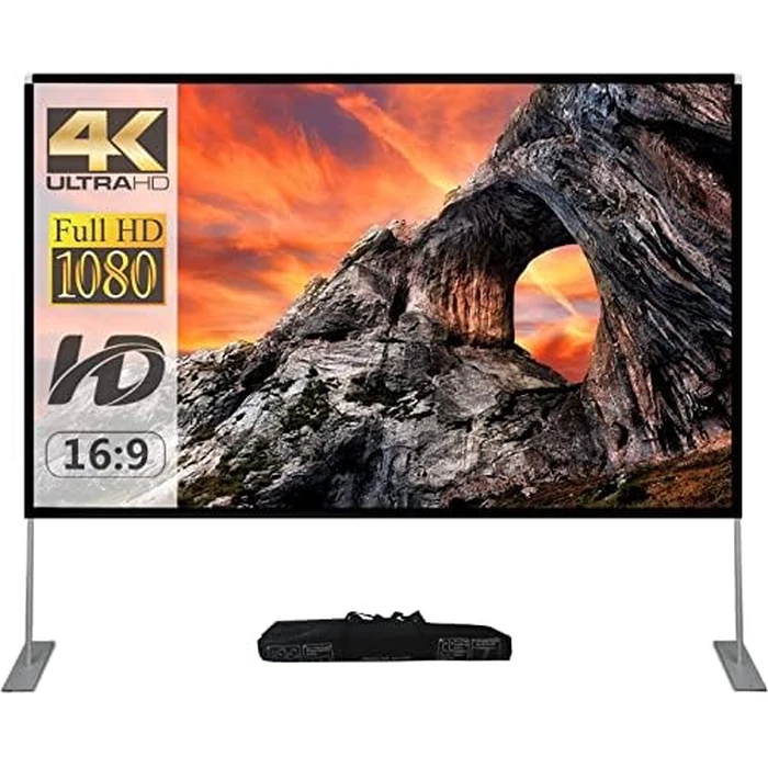 Projector Screen with Stand 100 inch Portable Projection Screen 16:9 4K HD Rear Front Projections Movies Screen with Carry Bag for Indoor Outdoor Home Theater Backyard Cinema Travel by SKERELL - Image 7