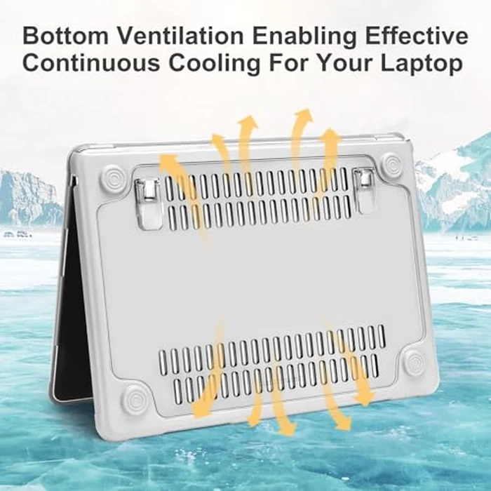 MOSISO Matte Case Compatible with MacBook Air 15 inch M5 2026 M4 2025 M3 M2 2024 2023 A3448 A3241 A3114 A2941,Shock-Resistant Hard Case with Fold Kickstand&Keyboard Cover&ScreenFilm&Type C, Clear by MOSISO - Image 6