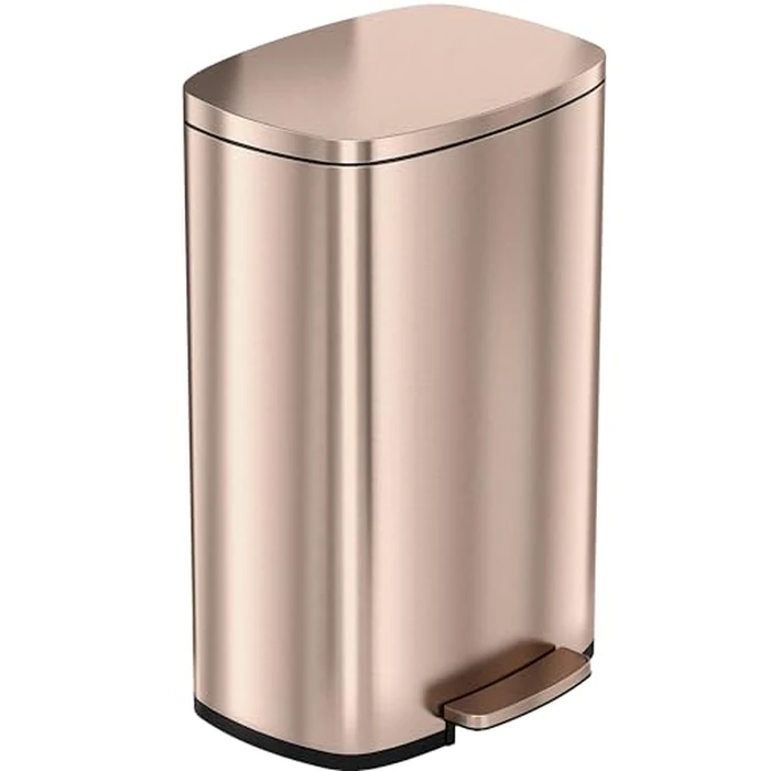 iTouchless SoftStep 50 Litre / 13 Gallon Kitchen Step Garbage Can with Odor Filter System, Pedal Stainless Steel Garbage Bin for Home, Office, Business, Silent & Gentle Lid Open and Close, Rose Gold by iTouchless - Image 4