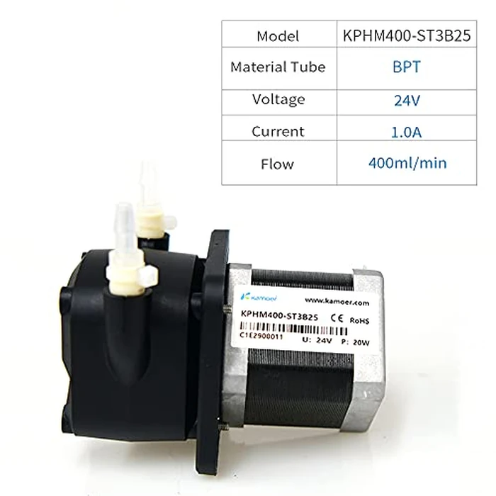 Kamoer KPHM400-ST high Flow Stepper Motor peristaltic Pump 24V Variable Speed lab Liquid dosing Pump 0~400ml/min by K KAMOER - Image 2