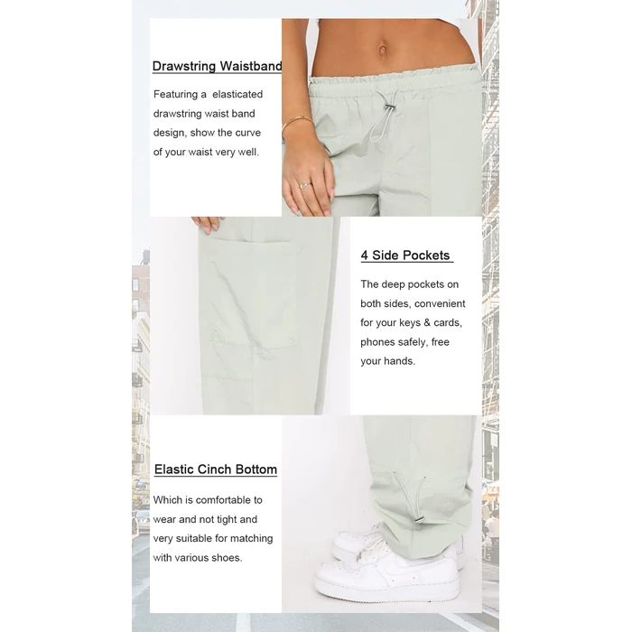 DISCIPBUSH Cargo Pants Women Baggy - Parachute Pants for Women, Rave Y2K Festival Outfits White L by DISCIPBUSH - Used - Like New condition