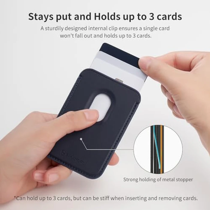 Sinjimoru Magnetic Card Wallet, Premium Vegan Leather Phone Wallet for MagSafe 3-Card Holder Compatible with iPhone 17 Plus Pro Max 16 15 14 13 Series. M-Viica Black by Sinjimoru - Image 4