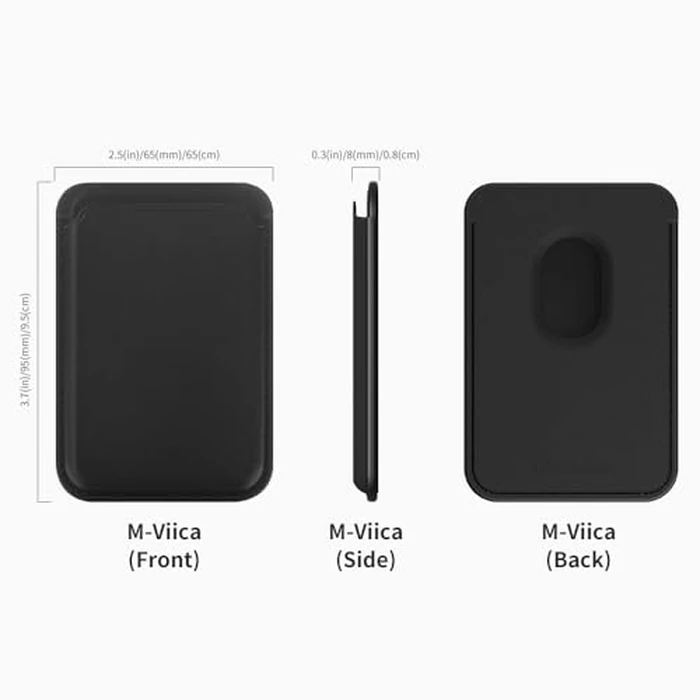 Sinjimoru Magnetic Card Wallet, Premium Vegan Leather Phone Wallet for MagSafe 3-Card Holder Compatible with iPhone 17 Plus Pro Max 16 15 14 13 Series. M-Viica Black by Sinjimoru - Image 6
