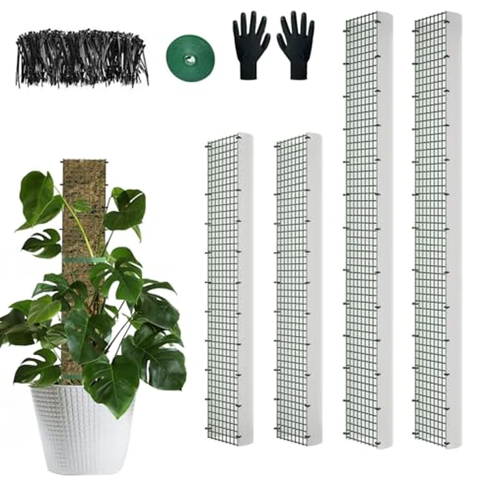 60"/40"/24" Metal Moss Pole, D Shape Sphagnum Moss Pole, Moss Poles for Climbing Plants, Monstera, Indoor Climbing Plants (2 Each of 40" 24") by HOLANHING - Image 1