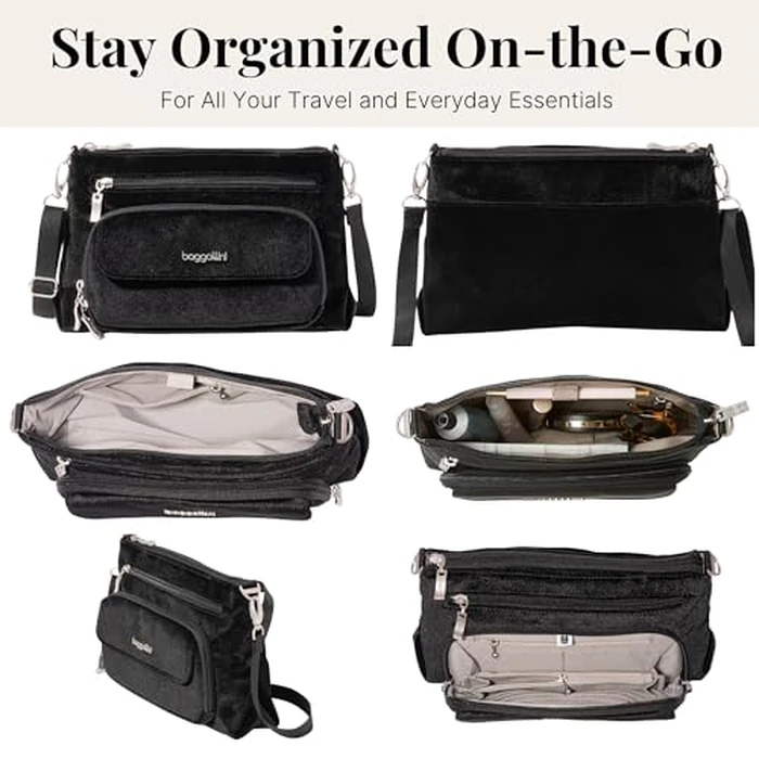 Original Everyday 10.5x7.5 Crossbody Bags for Women RFID Protected Lightweight Nylon Zippered Travel Purse by Baggallini - Image 6