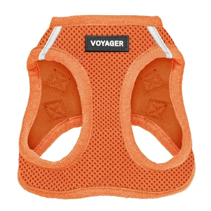 Best Pet Supplies Voyager Step-in Air Harness - All Weather Mesh, Reflective, No Pull Harness for Dogs, Cats - Secure with Hook & Loop Fastener, Buckle, Double D-Rings - Orange, L by Best Pet Supplies - Image 1
