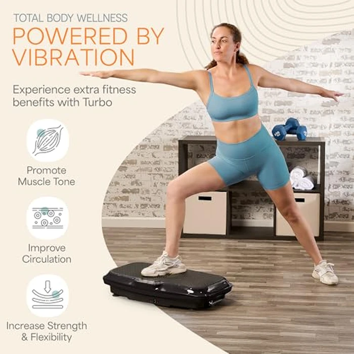 LifePro 3D Vibration Plate Exercise Machine - Dual Motor Oscillation & Lateral Motion Vibrating Plate - Full Body Workout Trainer with Loop & Resistance Bands for Home Gym & Fitness (Black) by LifePro - Image 3