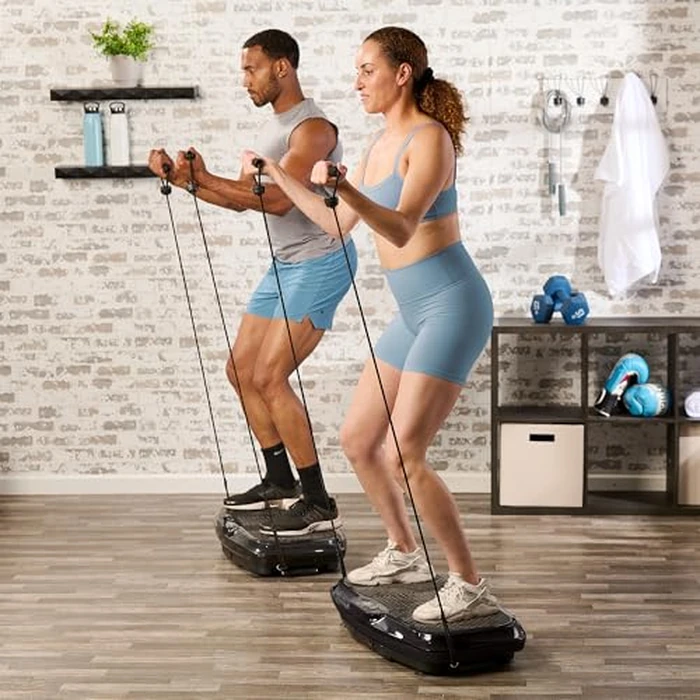 LifePro 3D Vibration Plate Exercise Machine - Dual Motor Oscillation & Lateral Motion Vibrating Plate - Full Body Workout Trainer with Loop & Resistance Bands for Home Gym & Fitness (Black) by LifePro - Image 7