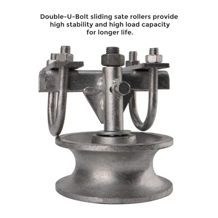 5" Galvanized Pipe Track Wheel with Double U Design - Fits 1 7/8" Round Posts & Compatible with 1 5/8" or 1 7/8" Chain Link Fence Gate Frames - Pack of 2 by ORIENTYIN INDUSTRIAL - Image 3