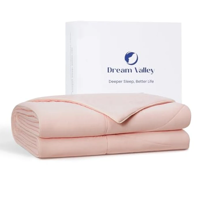 Dream Valley(R) Outlast(R) Deepsleep Cooling Comforter, King Size, NASA-Grade Space Technology Cooling Blanket for Hot Sleepers Night Sweats, Q-Max > 0.45 Aerocool(TM) Breathable, Pink Blush, 106"x90" by Dream Valley - Used - Like New condition - US$170.27