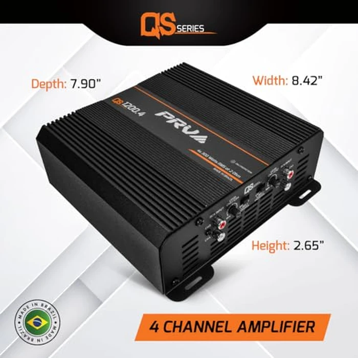 PRV Audio QS1200.4 2 Ohm Compact 4 Channel Car Audio Amplifier 4 x 310 Watts RMS at 2 Ohm - High Power Stereo 12 Volts Amp Class D Full Range Bridgeable by PRV AUDIO - Image 3