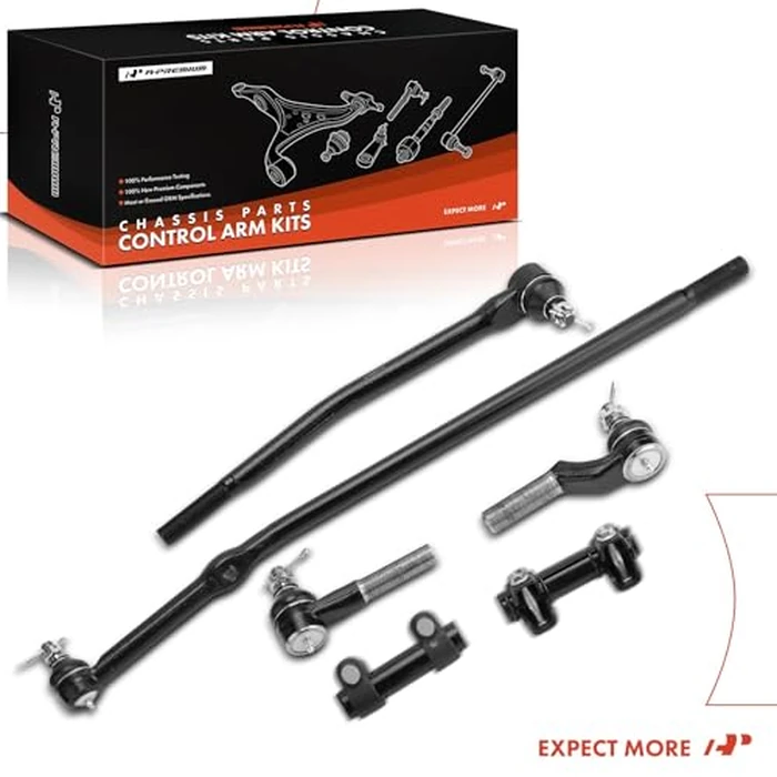 A-Premium Set of 6, Front Inner & Outer Tie Rod End with Adjusting Sleeve, Compatible with Ford - 1992-2006 - E-250, E-250 Econoline, E-350 Econoline/Club Wagon/Super Duty/Econoline Club Wagon by A-Premium - Image 9