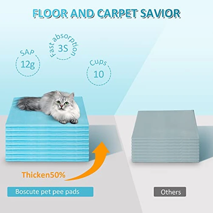 Boscute Super Absorbent & Leak-Proof Jumbo Size 36"x36" Pet Training Dog Pee Pads, Thicken Quick Dry Disposable Puppy Pee Pads, Potty Training Pads for Dogs Cats, Rabbits by boscute - Image 5