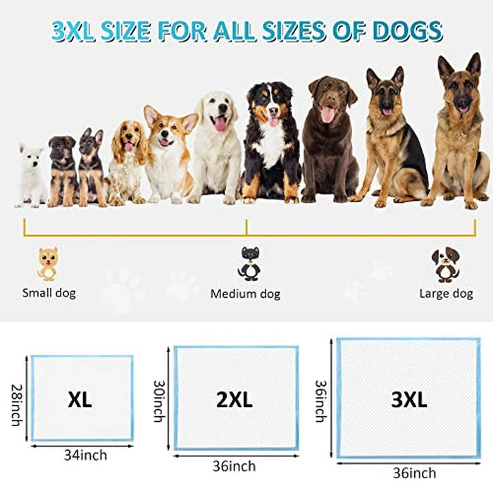 Boscute Super Absorbent & Leak-Proof Jumbo Size 36"x36" Pet Training Dog Pee Pads, Thicken Quick Dry Disposable Puppy Pee Pads, Potty Training Pads for Dogs Cats, Rabbits by boscute - Image 6