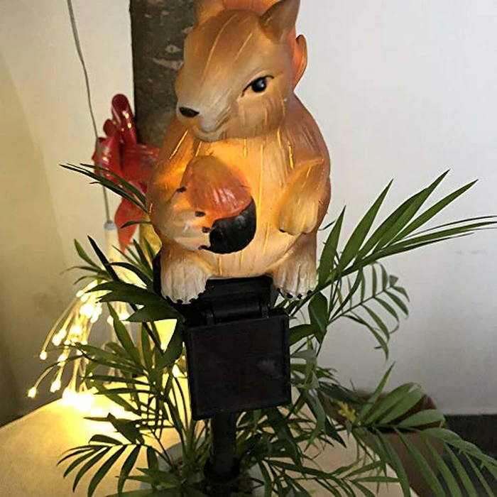 Squirrel Solar Garden Stake Light, Auto ON/Off Garden Squirrel Statues Decorative Light, Waterproof Outdoor Figurine Lights, Energy-Efficient Landscape Lighting for Lawn, Patio, Pathway(SIZE:16inch) by Tookie - Image 4