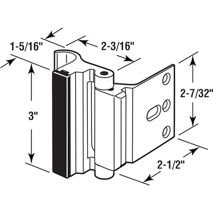Prime-Line U 114707 New and Improved Door Reinforcement Lock with Integral Pull - Add Extra, High Security to Your Home and Prevent Unauthorized Entry - 3 in. Stop, Solid Brass, Bronze (Single Pack) by PRIME-LINE - Image 2