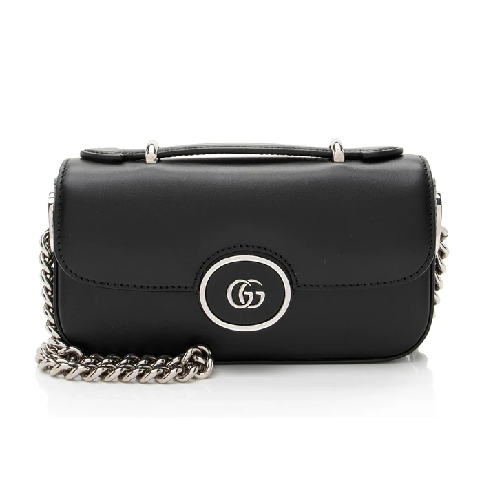 Gucci Calfskin Petite GG Mini Shoulder Bag - Calfskin - Black by Gucci - Refurbished - Excellent condition