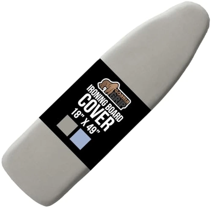 GORILLA GRIP The Original Ironing Board Cover and Pad, Silicone Coating, 400 degreesF Scorch Resistant Thick Padding, Heavy Duty Iron Covers Standard Boards, Hook and Loop Fastener Strap, Silver 18x49 by GORILLA GRIP - Used - Very Good condition - US$26.01