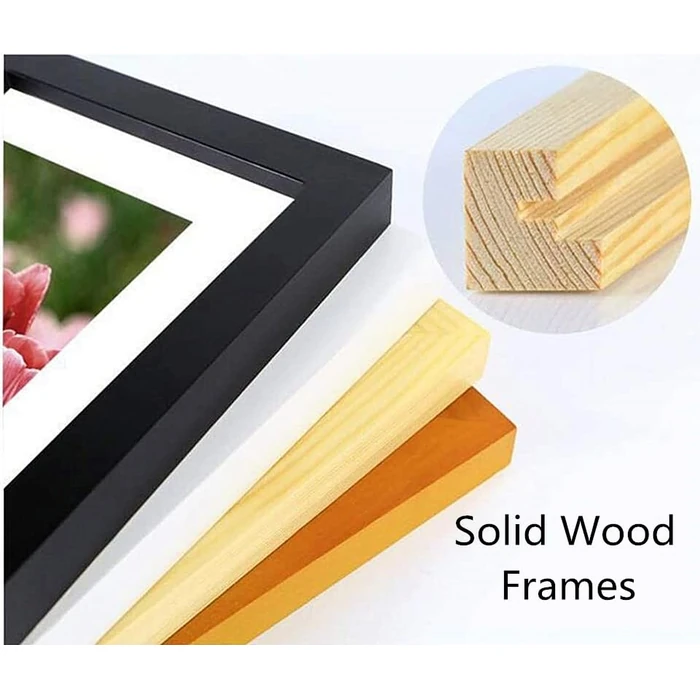 NIHO-JIUMA Wood Photo Frame, Fits 16 X 16 in / 40 X 40 cm Diamond Painting or Oil Paintings Photos, Pine Wood Picture Frames & Plexiglass (2-piece set, Black, With Mat) by NIHO-JIUMA - Image 4